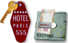Hotel Paris Roomkey ZimmerschlŸssel + Euroscheine
