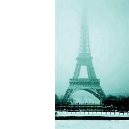 Paris - das Wetter im Winter. Eiffelturm mit Schnee